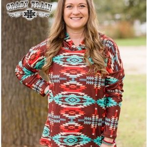 NWT 🌵Crazy Train🌵 Azteca print Hoodie